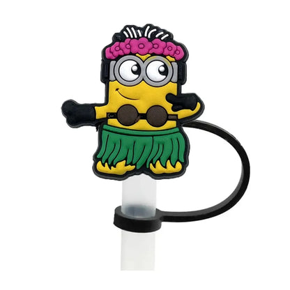 Mini Yellow Character Straw Covers (Fun Cartoon Style)