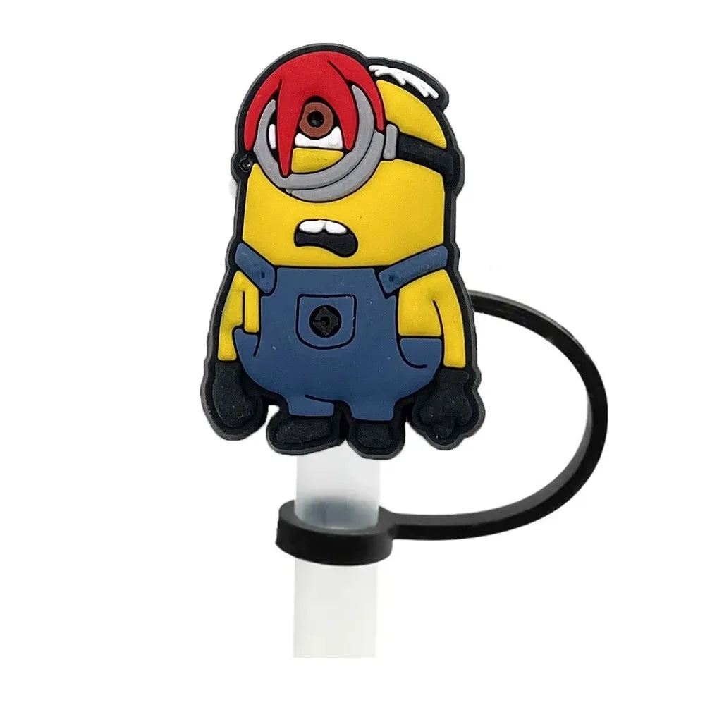 Mini Yellow Character Straw Covers (Fun Cartoon Style)
