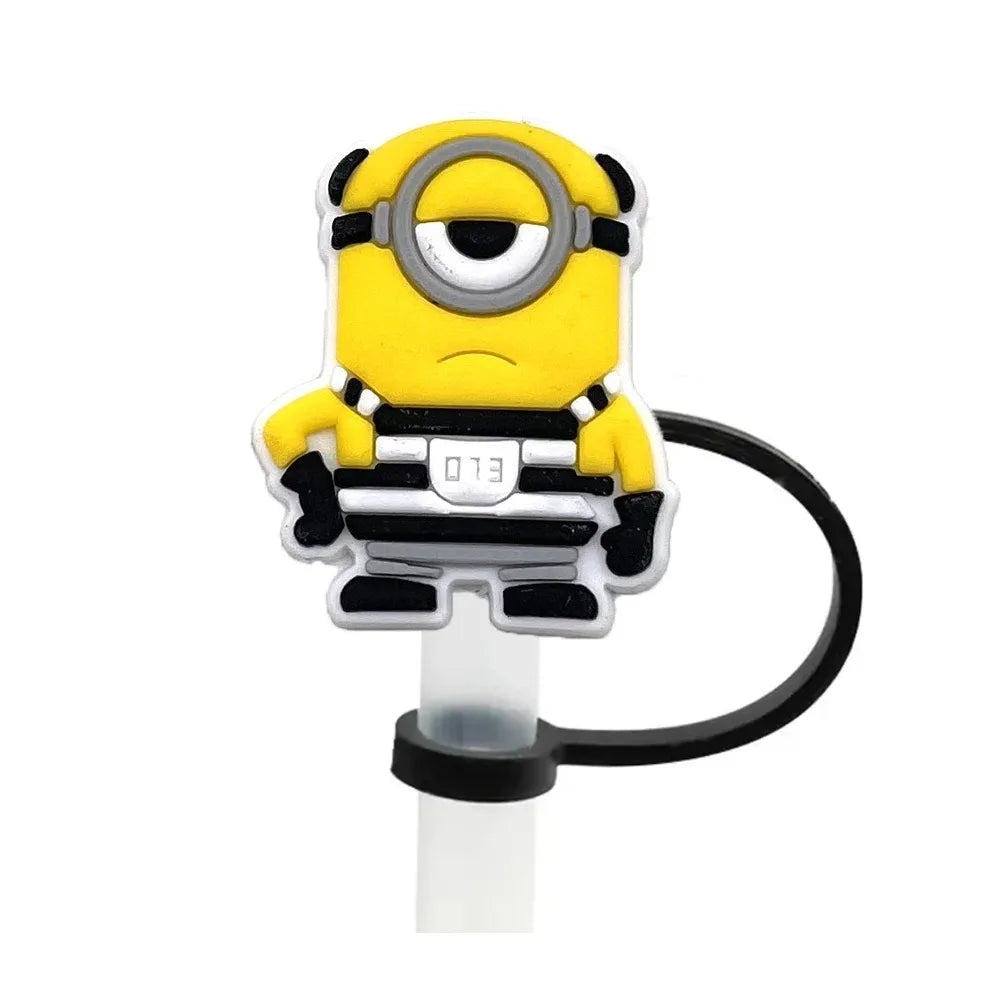 Mini Yellow Character Straw Covers (Fun Cartoon Style)