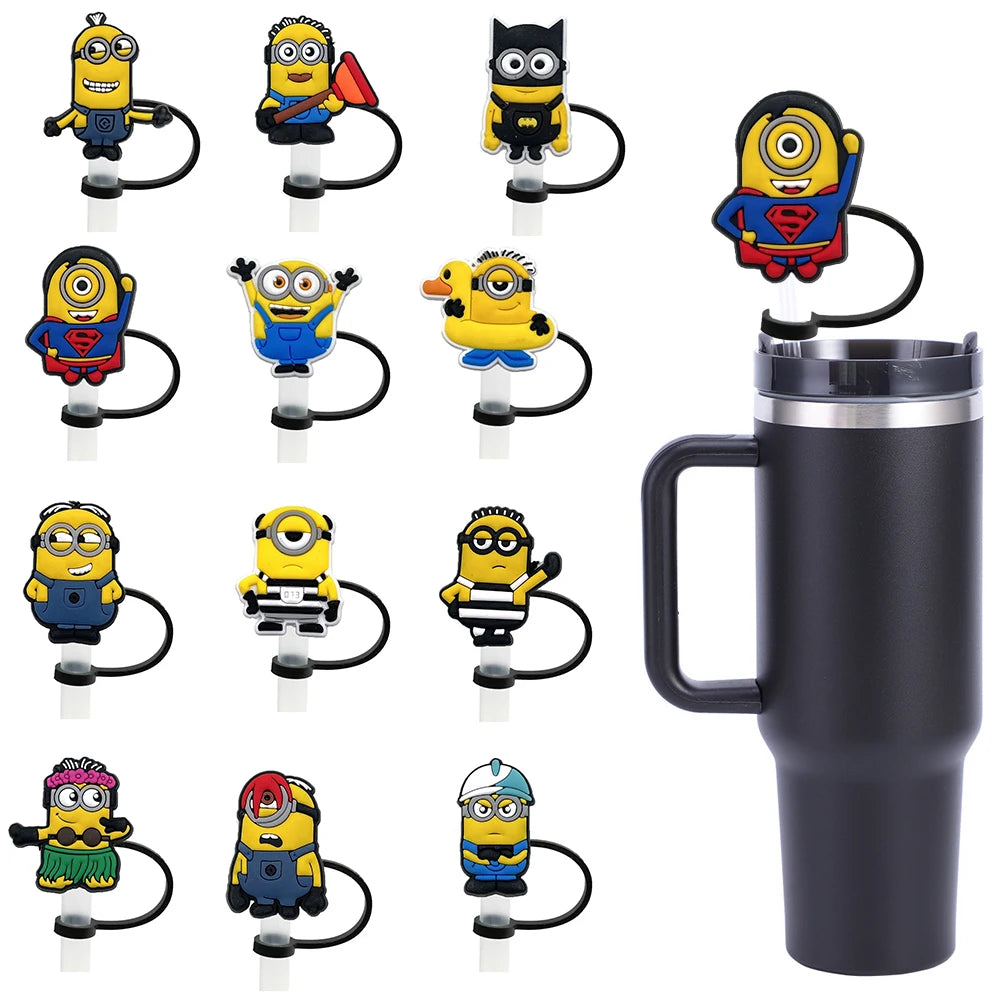Mini Yellow Character Straw Covers (Fun Cartoon Style)