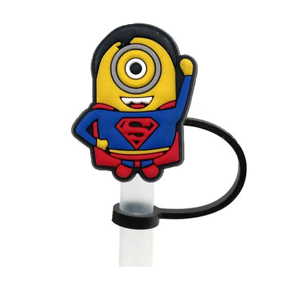 Mini Yellow Character Straw Covers (Fun Cartoon Style)