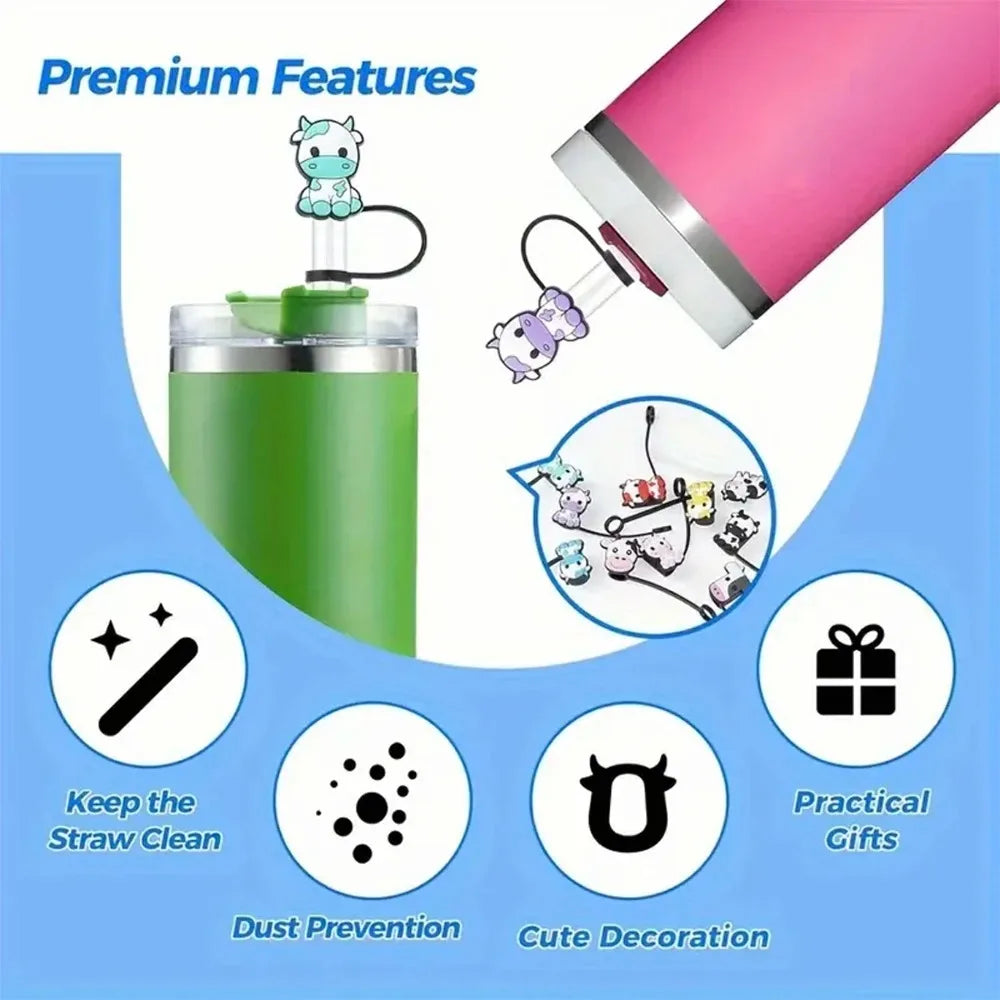 Mini Yellow Character Straw Covers (Fun Cartoon Style)