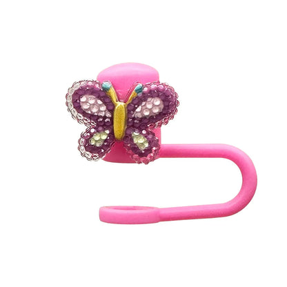Kawaii Strawberry Straw Toppers – Spill-Proof & Dust-Proof Silicone Caps