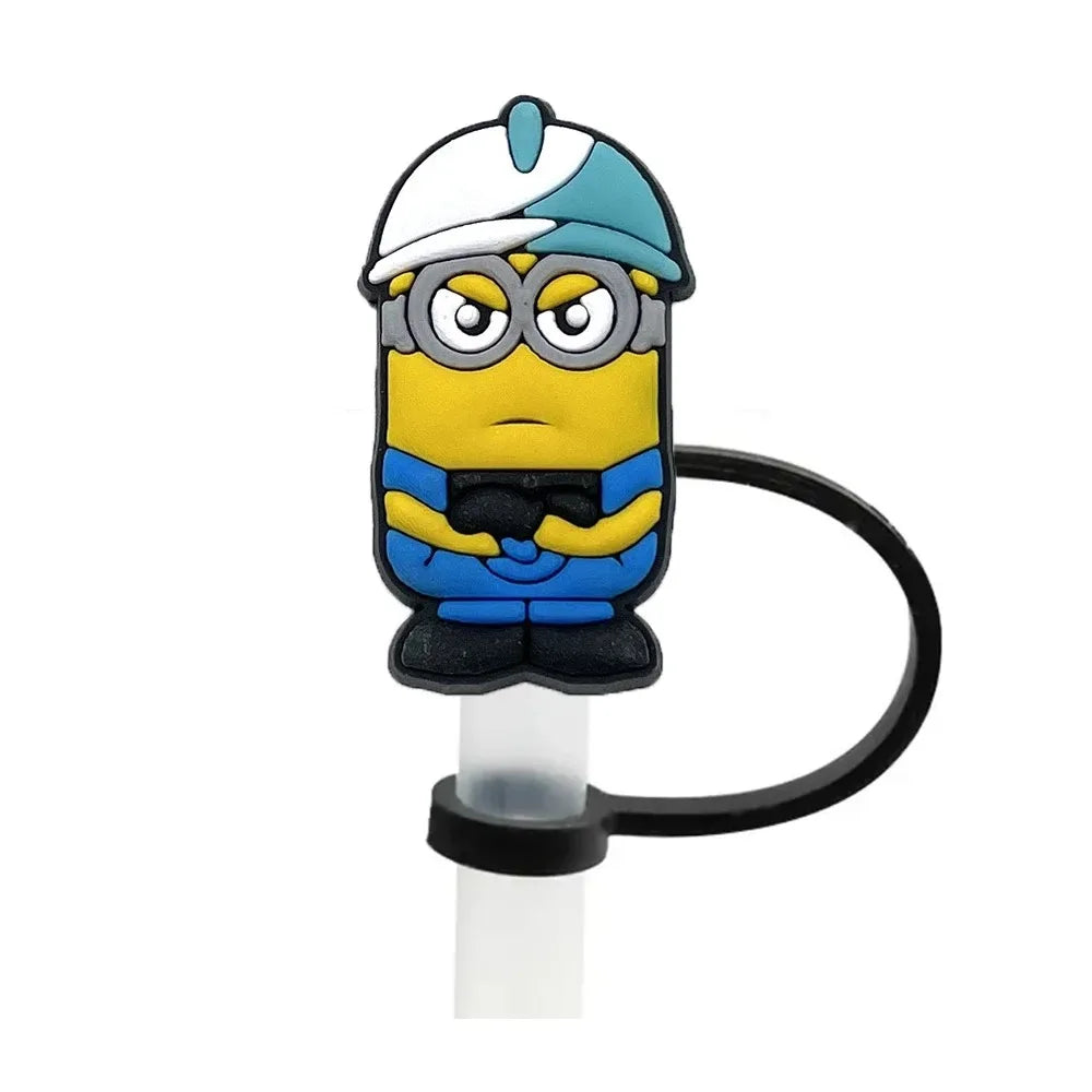 Mini Yellow Character Straw Covers (Fun Cartoon Style)