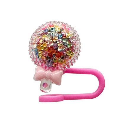 Kawaii Strawberry Straw Toppers – Spill-Proof & Dust-Proof Silicone Caps