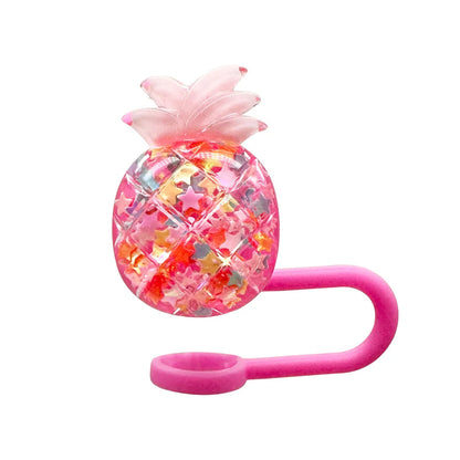 Kawaii Strawberry Straw Toppers – Spill-Proof & Dust-Proof Silicone Caps