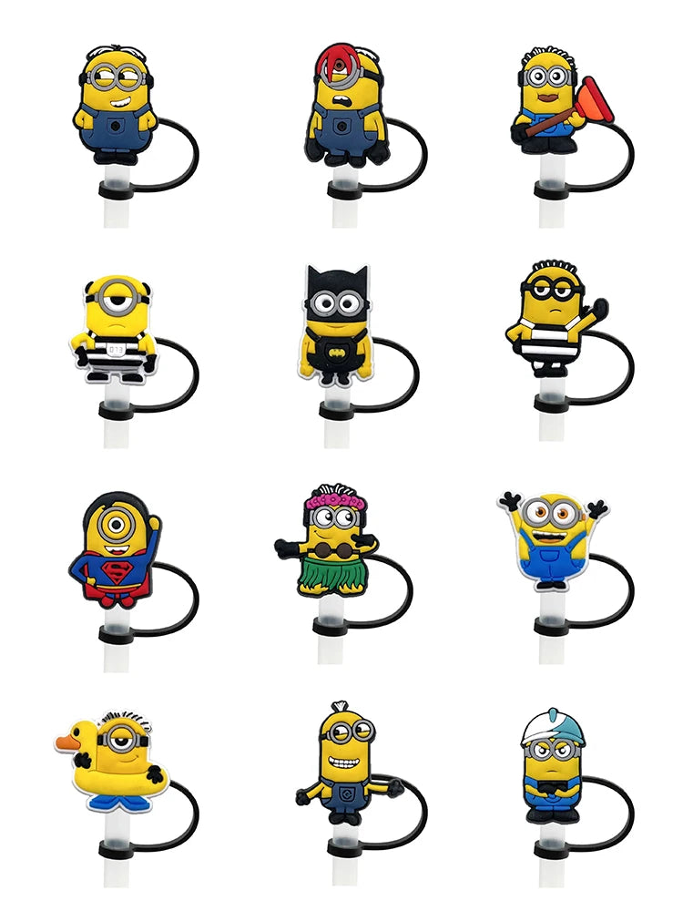 Mini Yellow Character Straw Covers (Fun Cartoon Style)