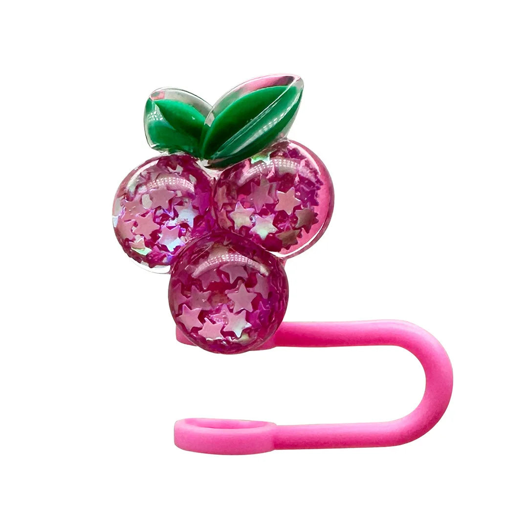 Kawaii Strawberry Straw Toppers – Spill-Proof & Dust-Proof Silicone Caps