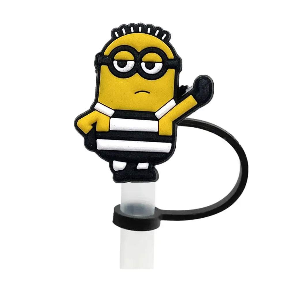 Mini Yellow Character Straw Covers (Fun Cartoon Style)