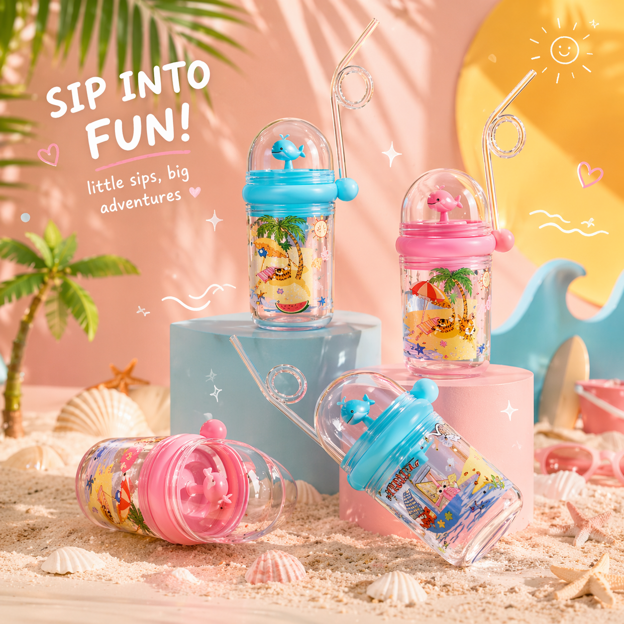 Magic Whale Sippy Cup – Spill-Proof Kids Water Bottle